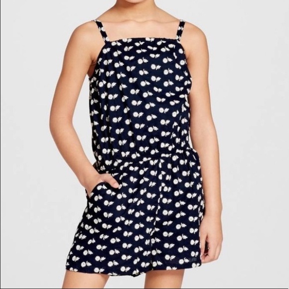 Victoria Beckham Target Navy Floral Eyelet Romper - Picture 9 of 9